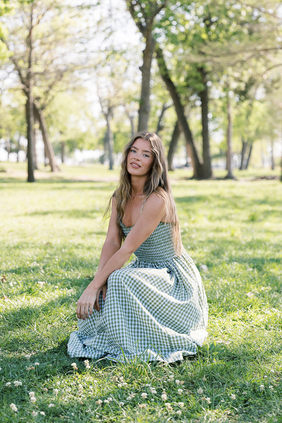 Elsie 100% Cotton Gingham Maxi Dress in Green Worth Collective Elsie 100% Cotton Gingham Maxi Dress in Green Worth Collective