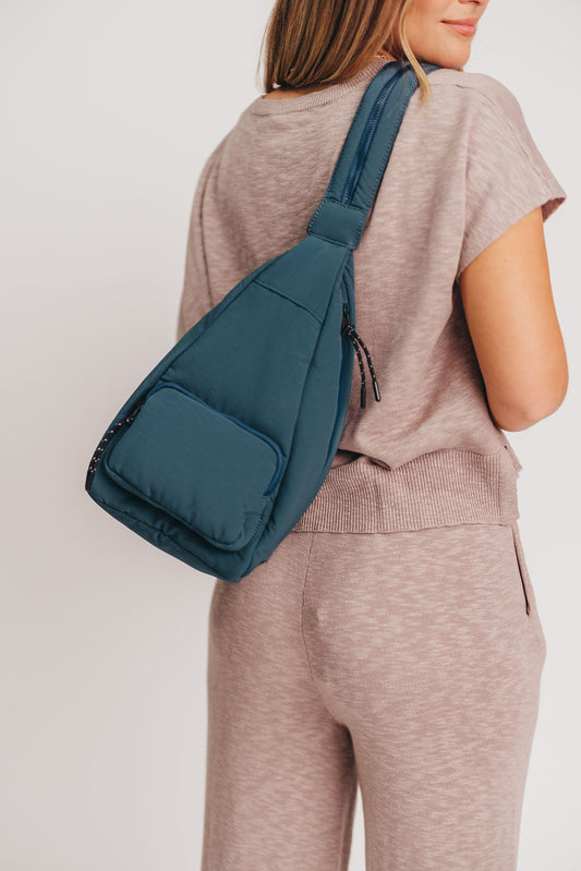 Sloane Convertible Sling Bag/Backpack in Blue