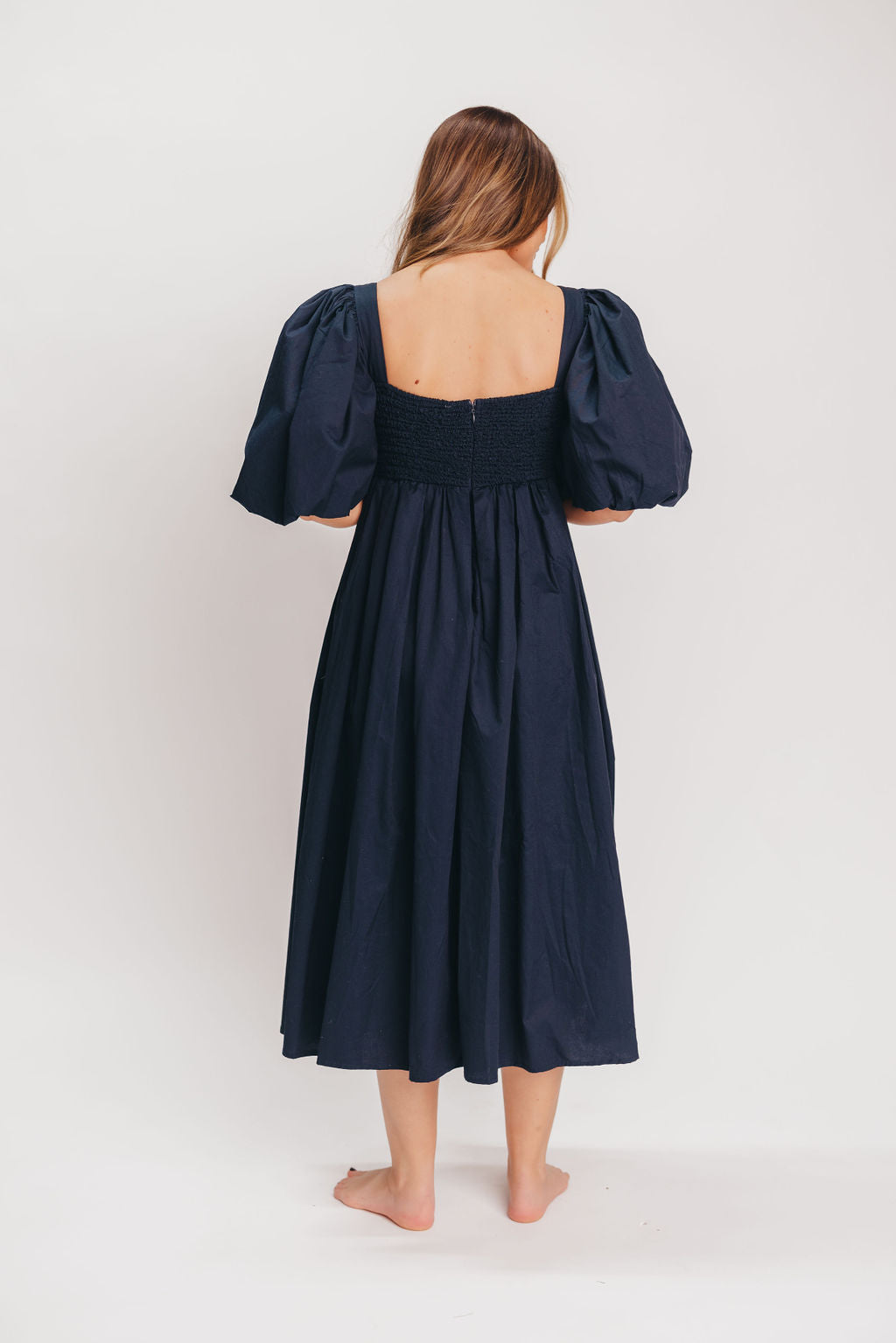 Harlow Navy Maxi Dress - Bump Friendly – Worth Collective