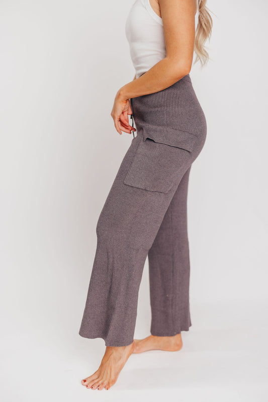 Endsley Rib Knit Utility Pants in Charcoal