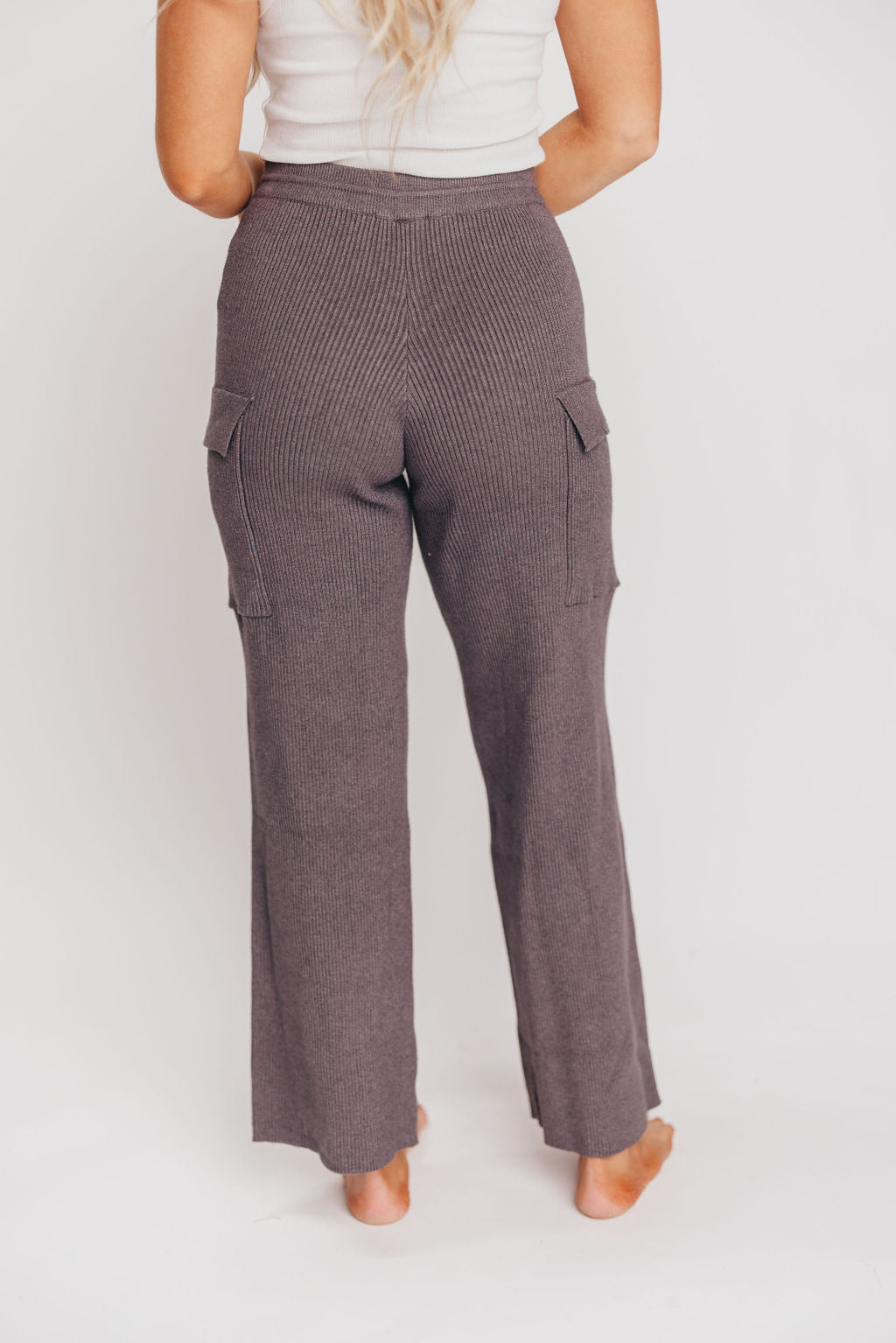 Endsley Rib Knit Utility Pants in Charcoal