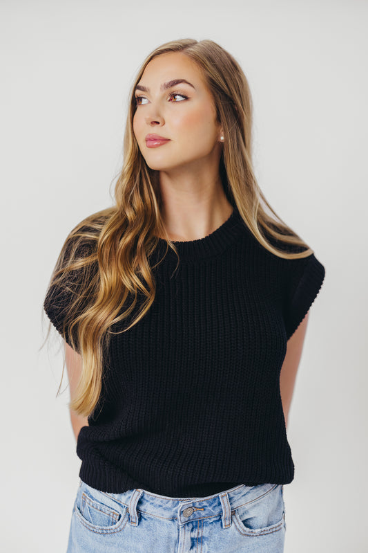 Tiffany Sweater Top in Black
