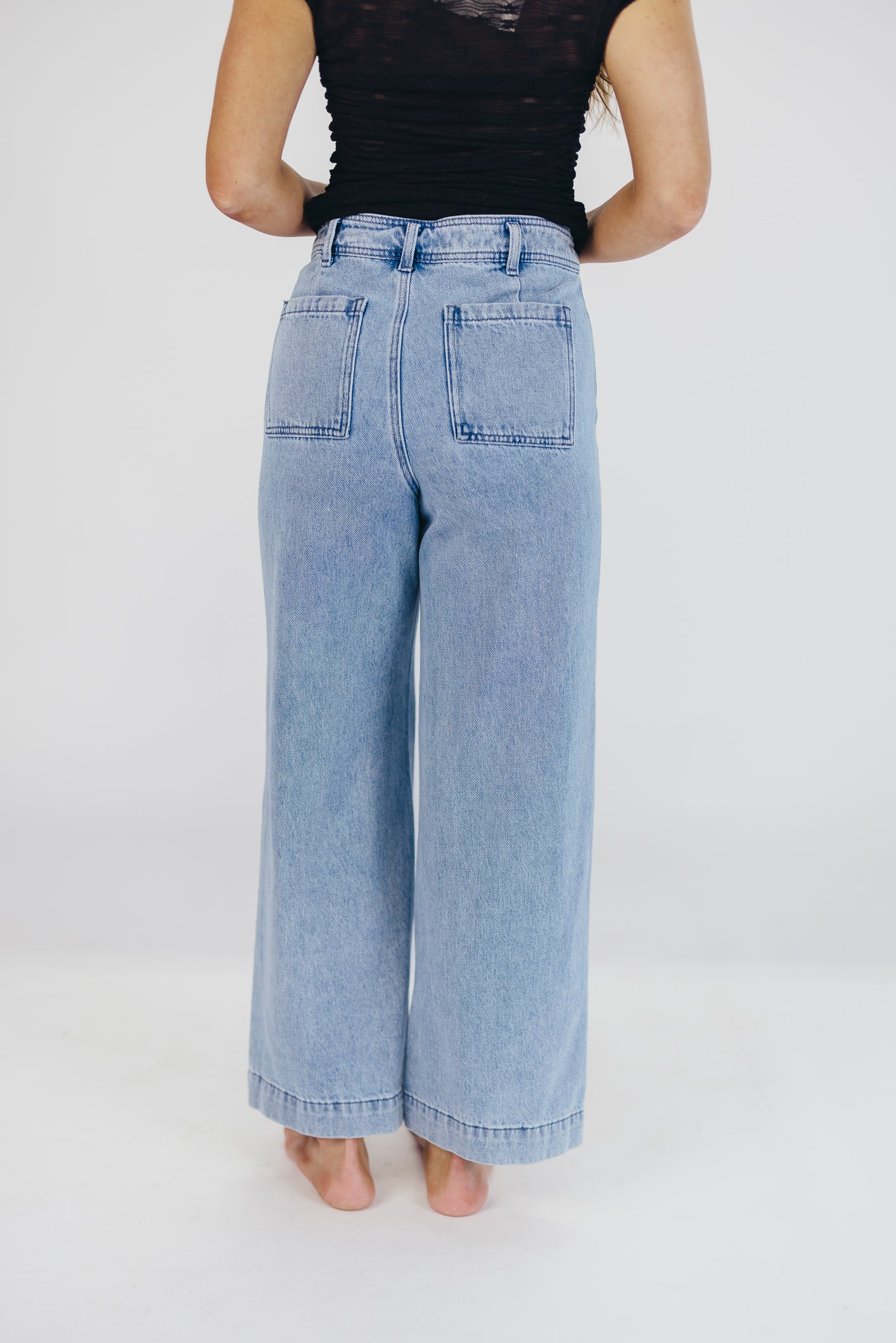 Ina Washed Denim Cropped Pants