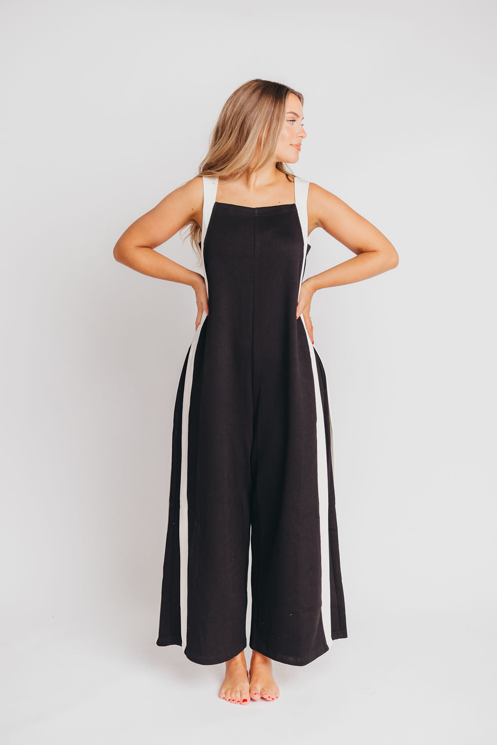 Vanna Premium Scuba Modal Contrast Stripe Jumpsuit