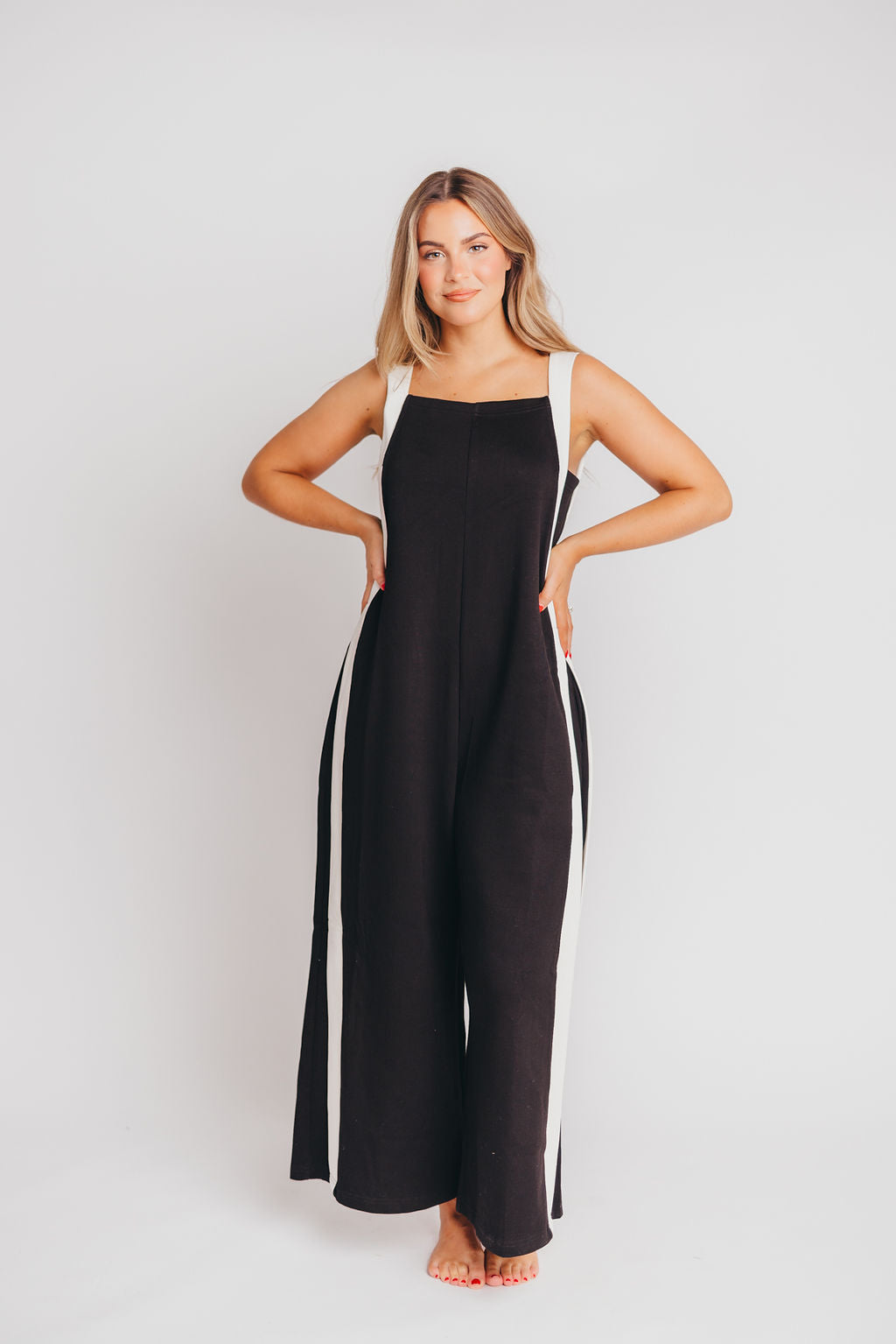 Vanna Premium Scuba Modal Contrast Stripe Jumpsuit