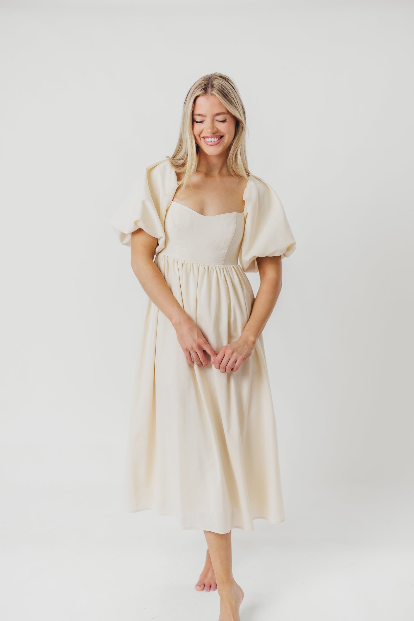 Hamilton Midi Dress in Butter - Bump Friendly (S-XL)