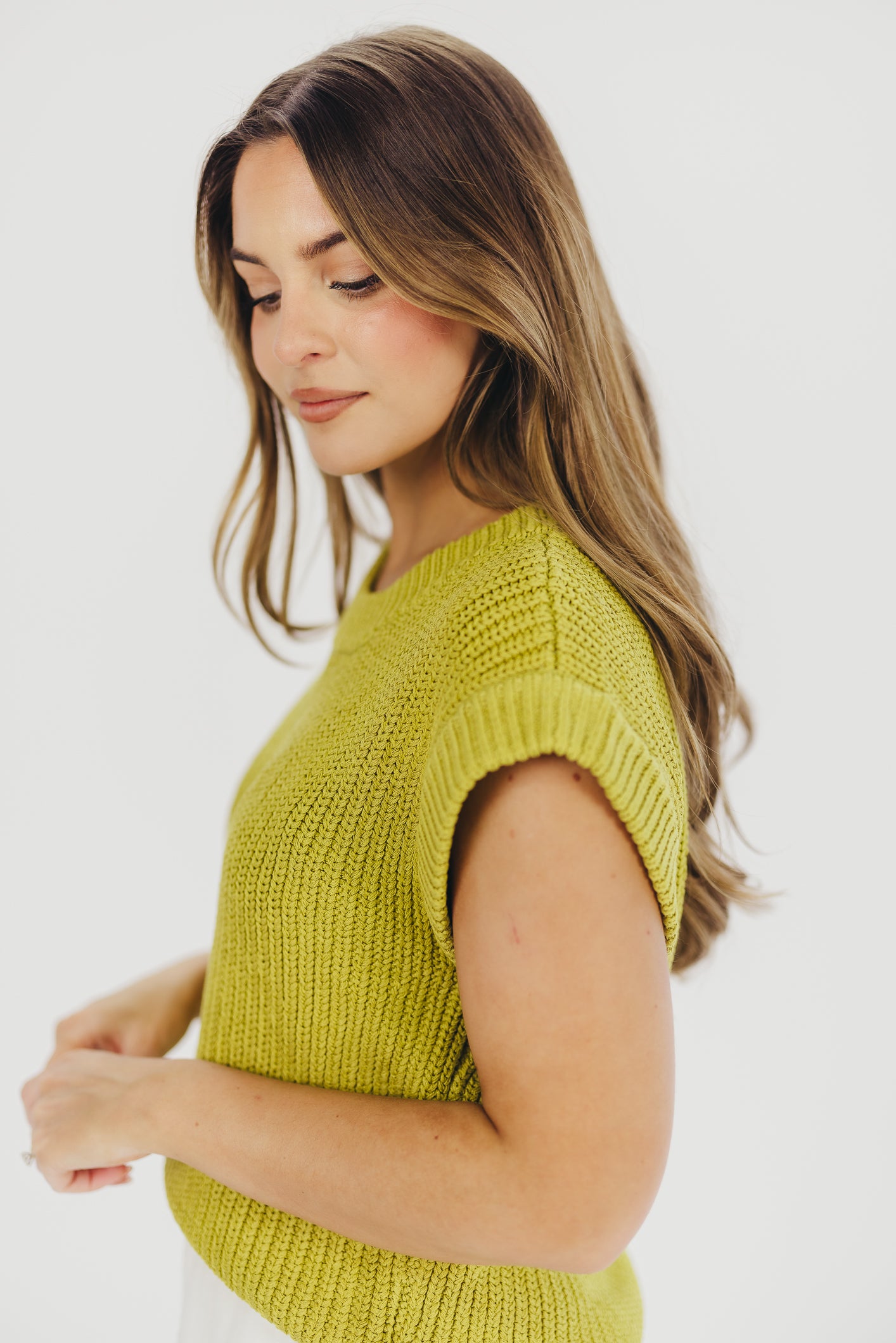 Tiffany Sweater Top in Bright Olive