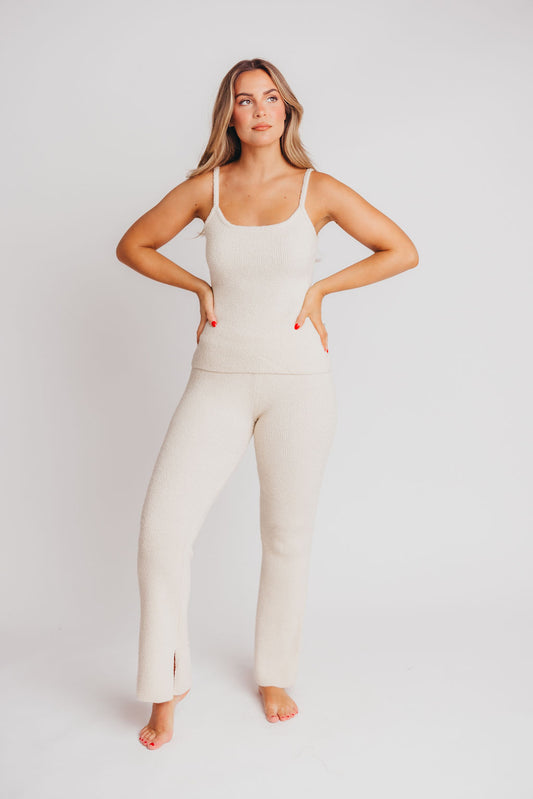Miss Congeniality Knit Cami and Straight Pants with Side Slit Set