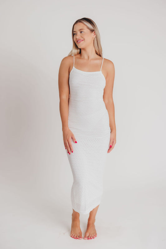 Out-of-Office Open Back Knit Dress in White