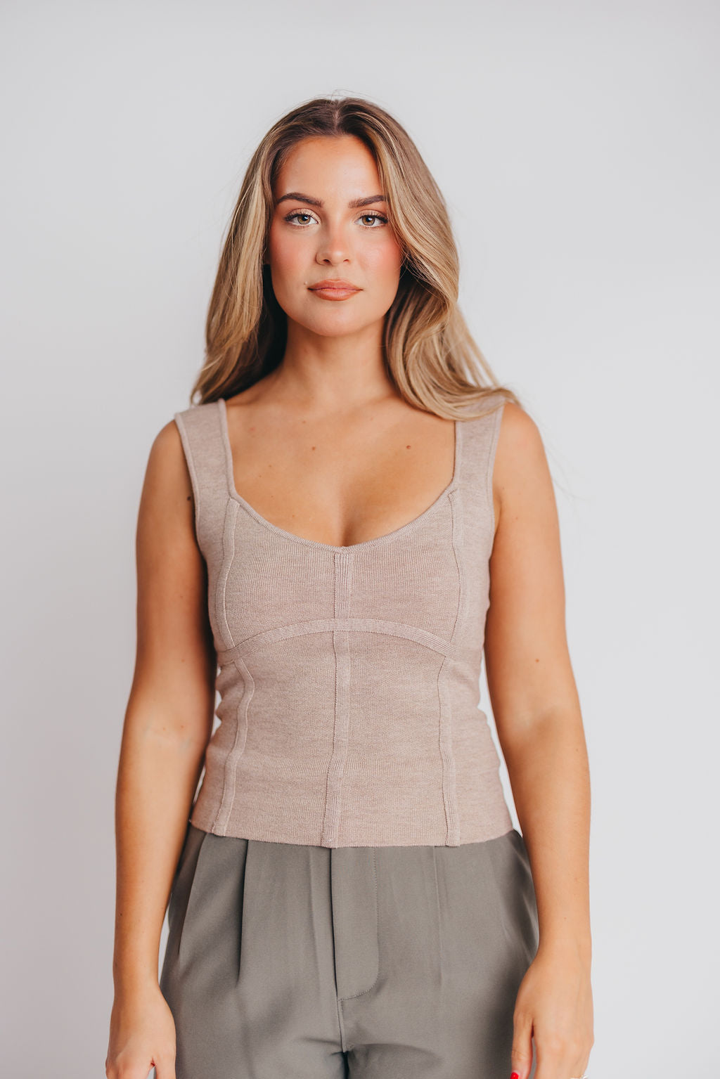 Imani Full Fashion Tank in Taupe