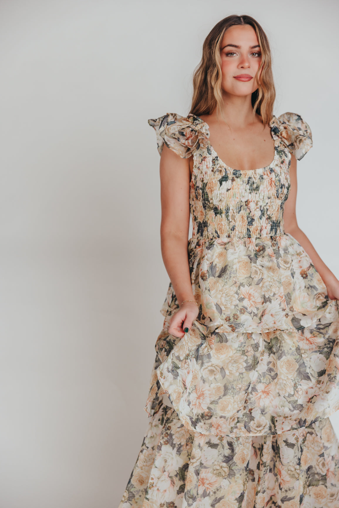 Champagne Floral Dress