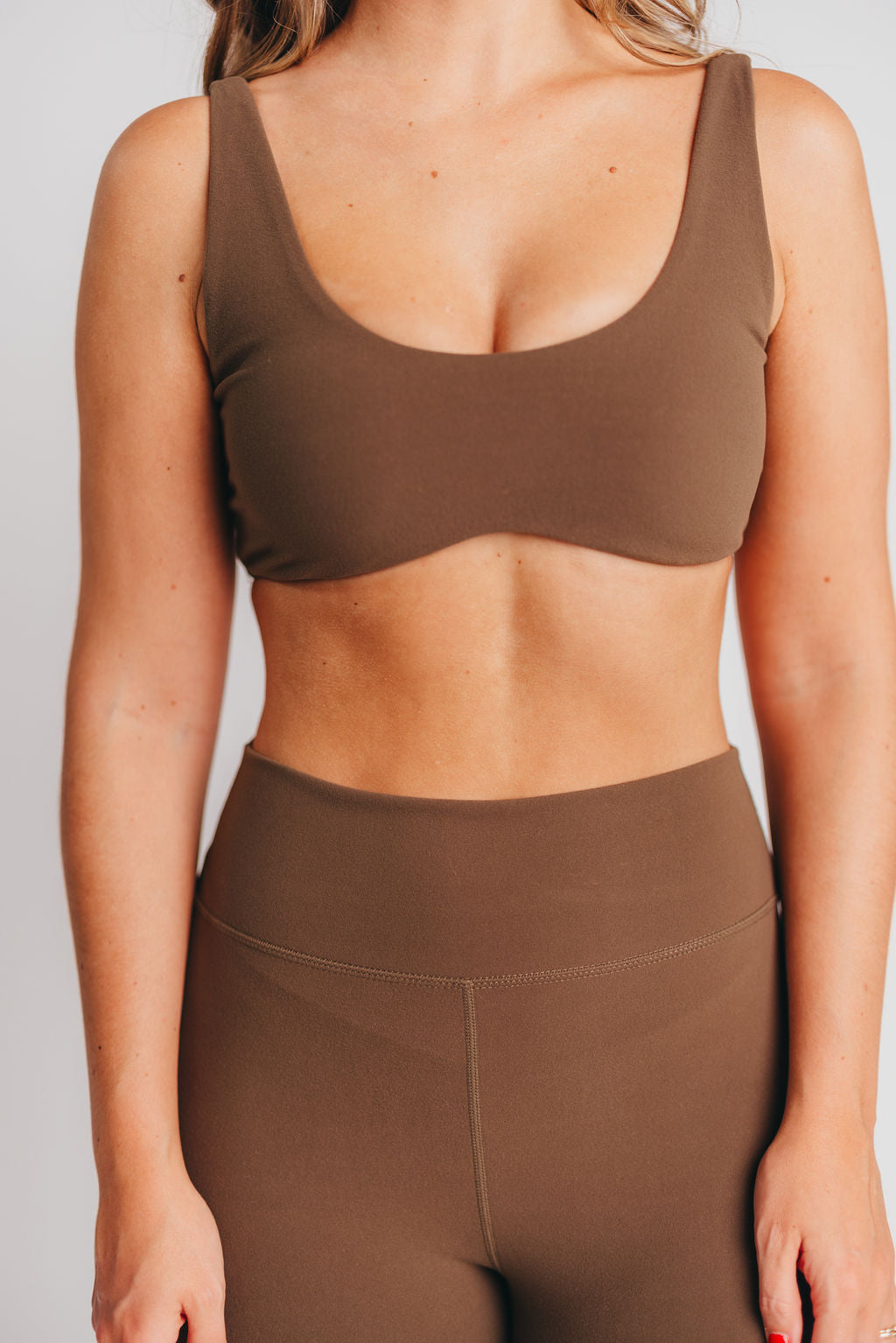 Worth the Label Brushed Scoop Neck Bralette in Olive