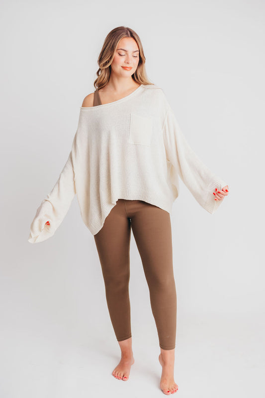 Leah Lightweight Pullover Sweater in Cream