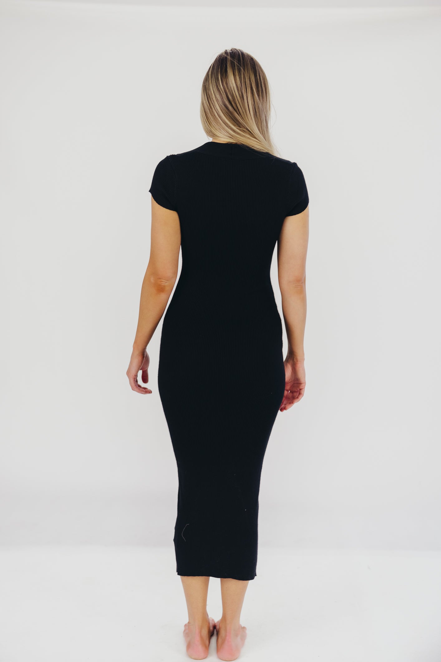 Wren Ribbed Knit Maxi Dress with Square Neckline in Black (XS-XL) - Worth Collective Exclusive
