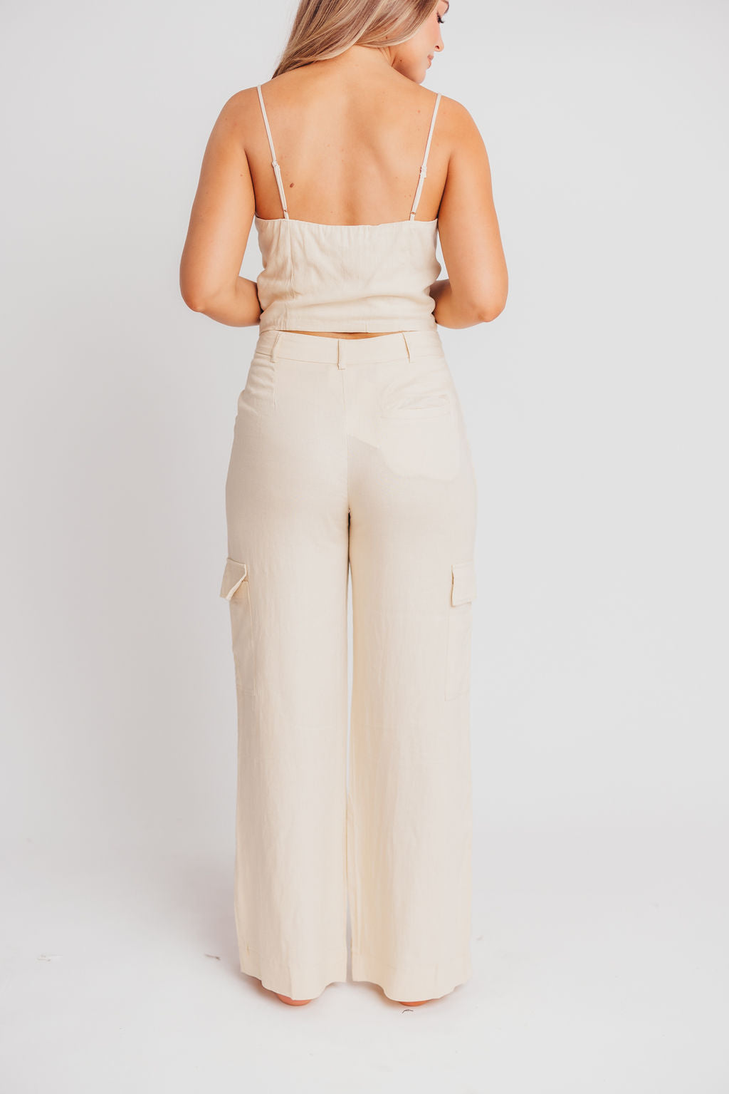 McKenna Cropped Tank and Cargo Pant Set in Jute