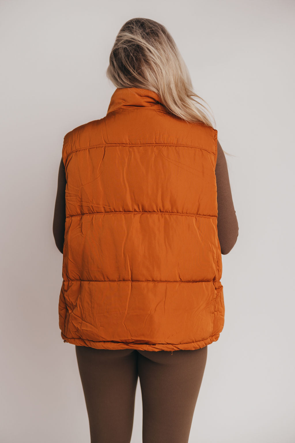 Burnt orange puffer vest best sale