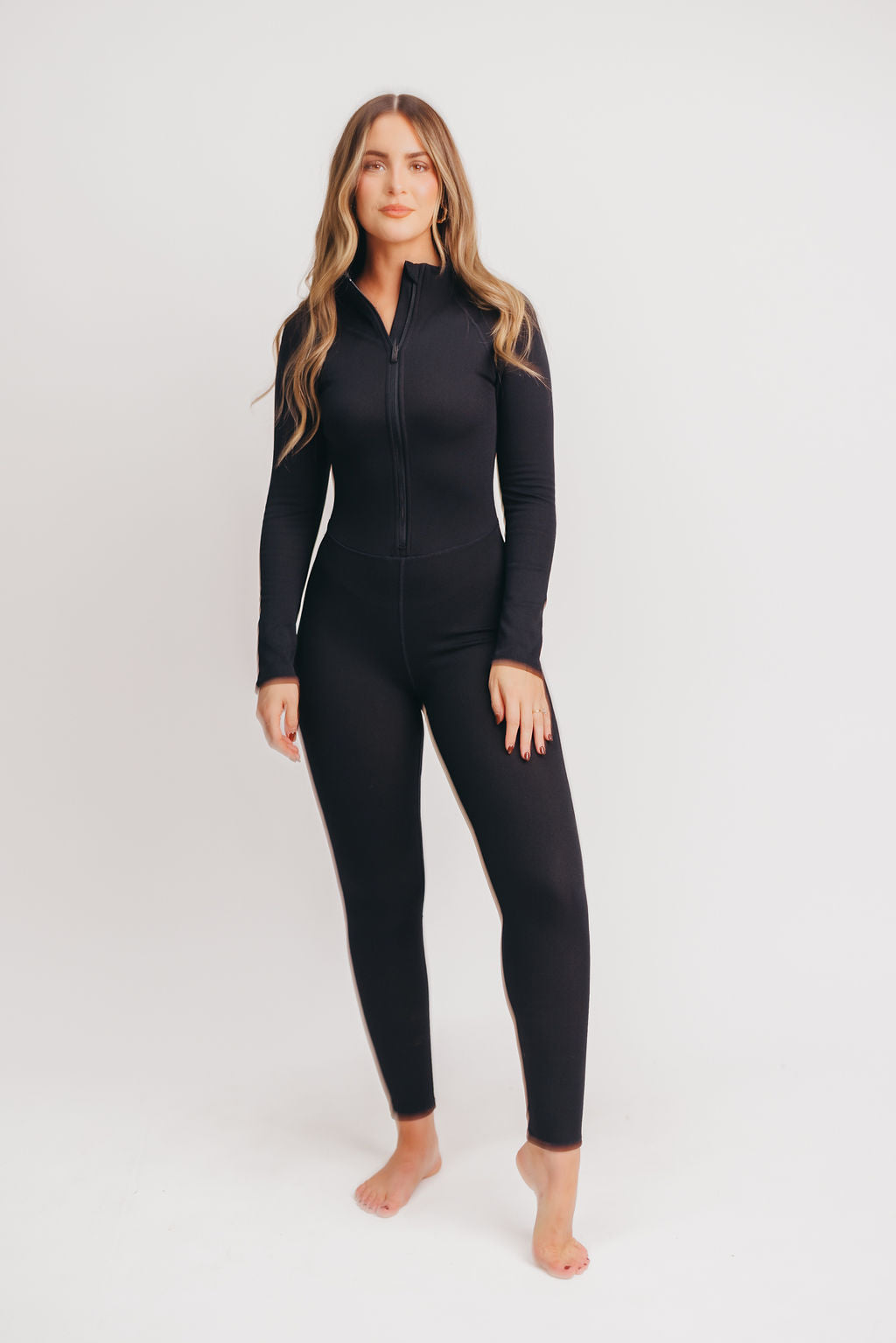 Meryl Fleece-Lined Base Layer Jumpsuit in Black