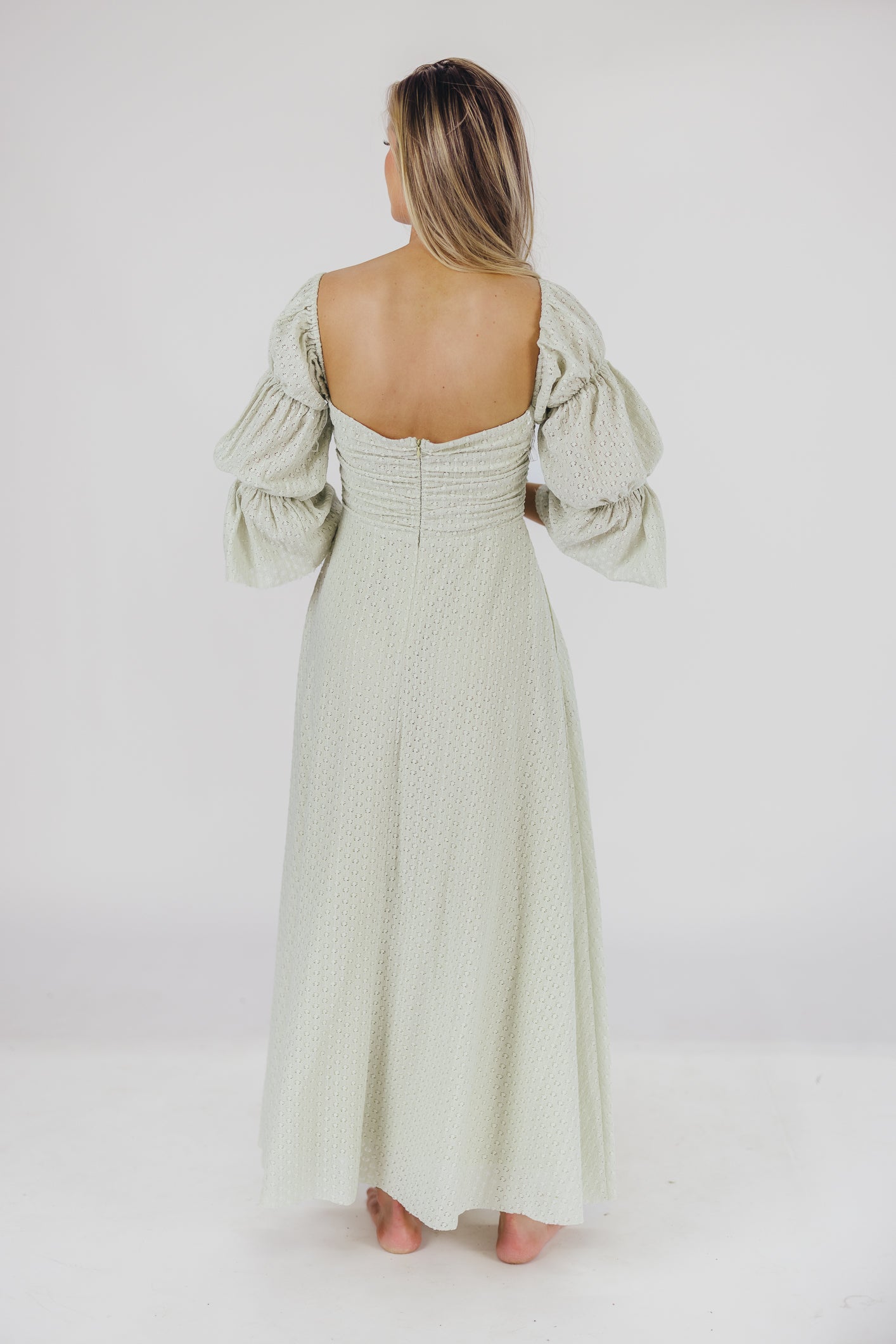 Corrine Off Shoulder Maxi Dress in Mint - Bump Friendly - Pre-Order 4/30