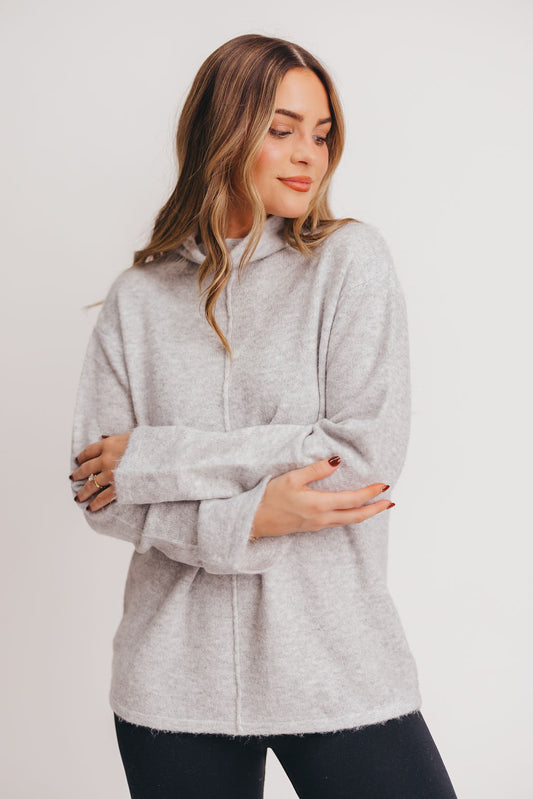 Essie Mock Neck Sweater in Heather Grey
