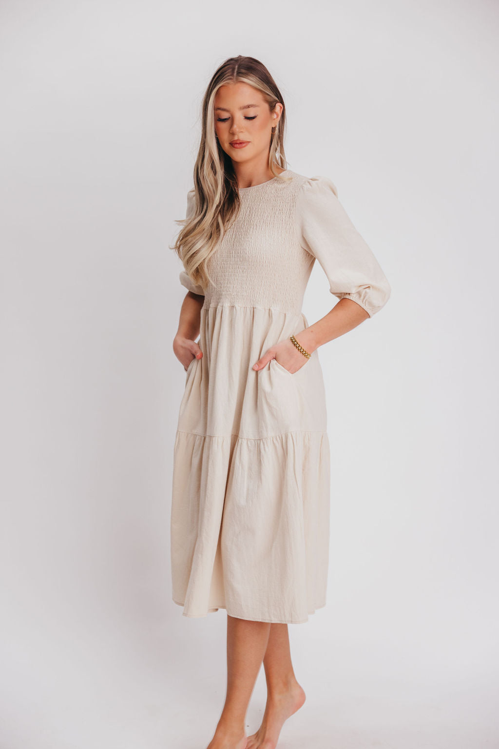 Smocked deals midi dress