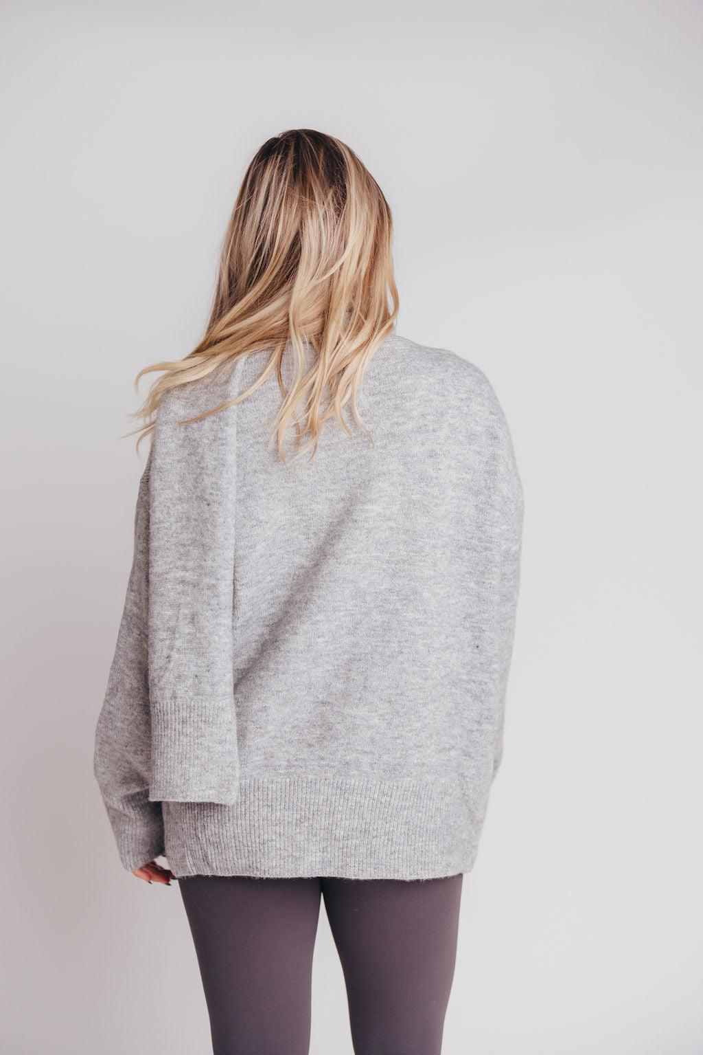 Deborah Scarf Cardigan in Heather Grey