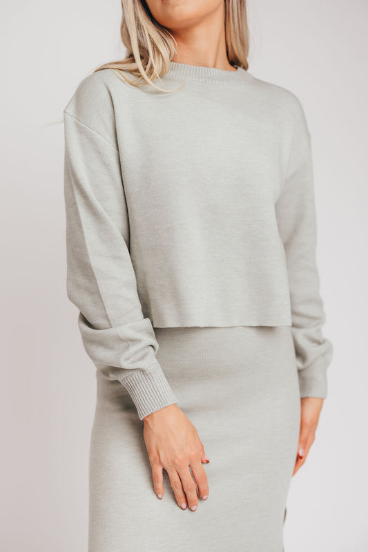 Limerick Relaxed Cropped Sweater in Sage