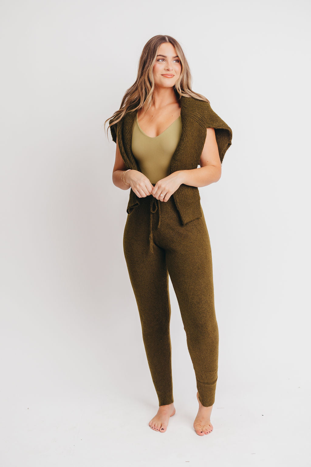 Dawson Sweater Knit Jogger in Olive