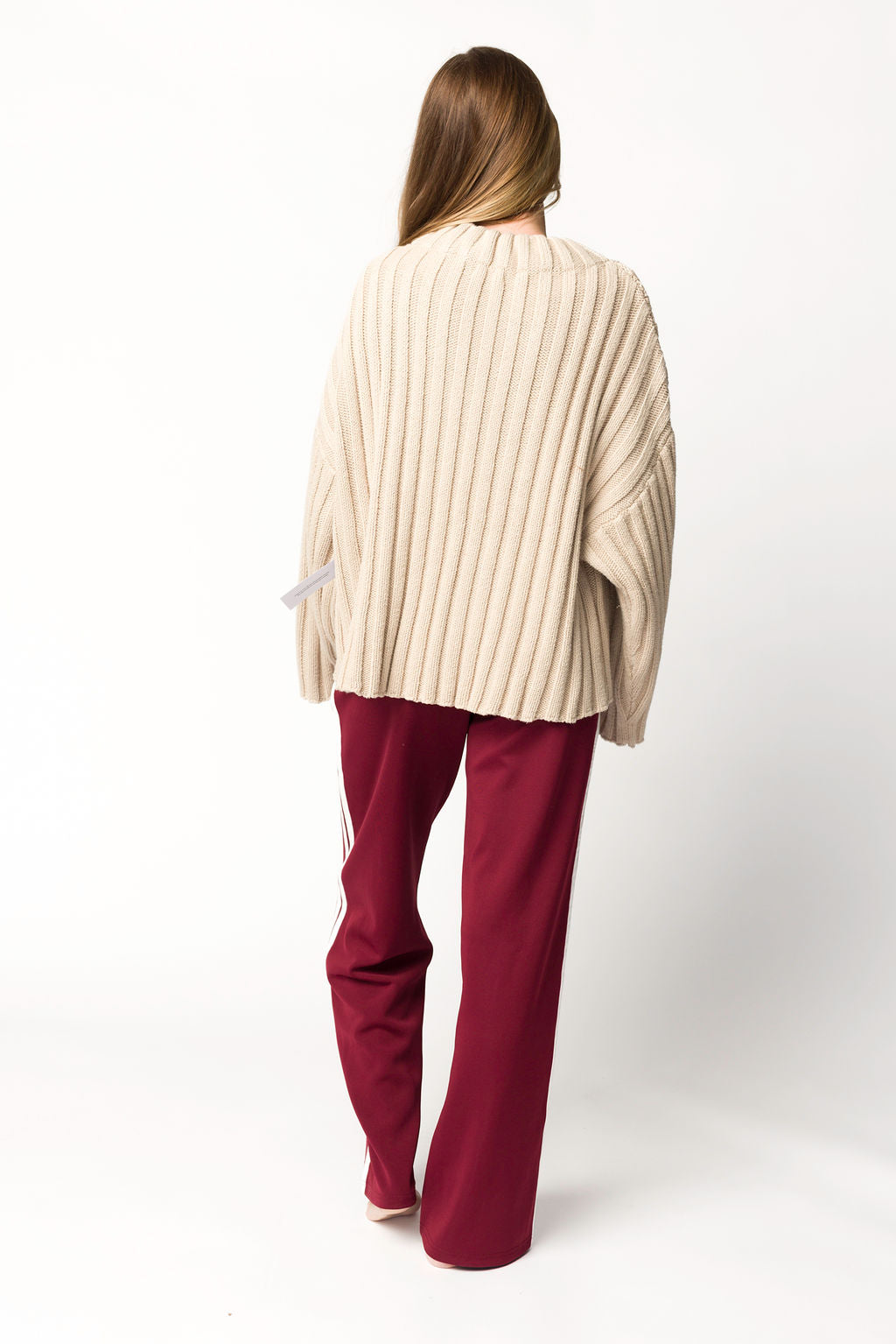 Sue Wide Leg Track Pants in Burgundy – Worth Collective