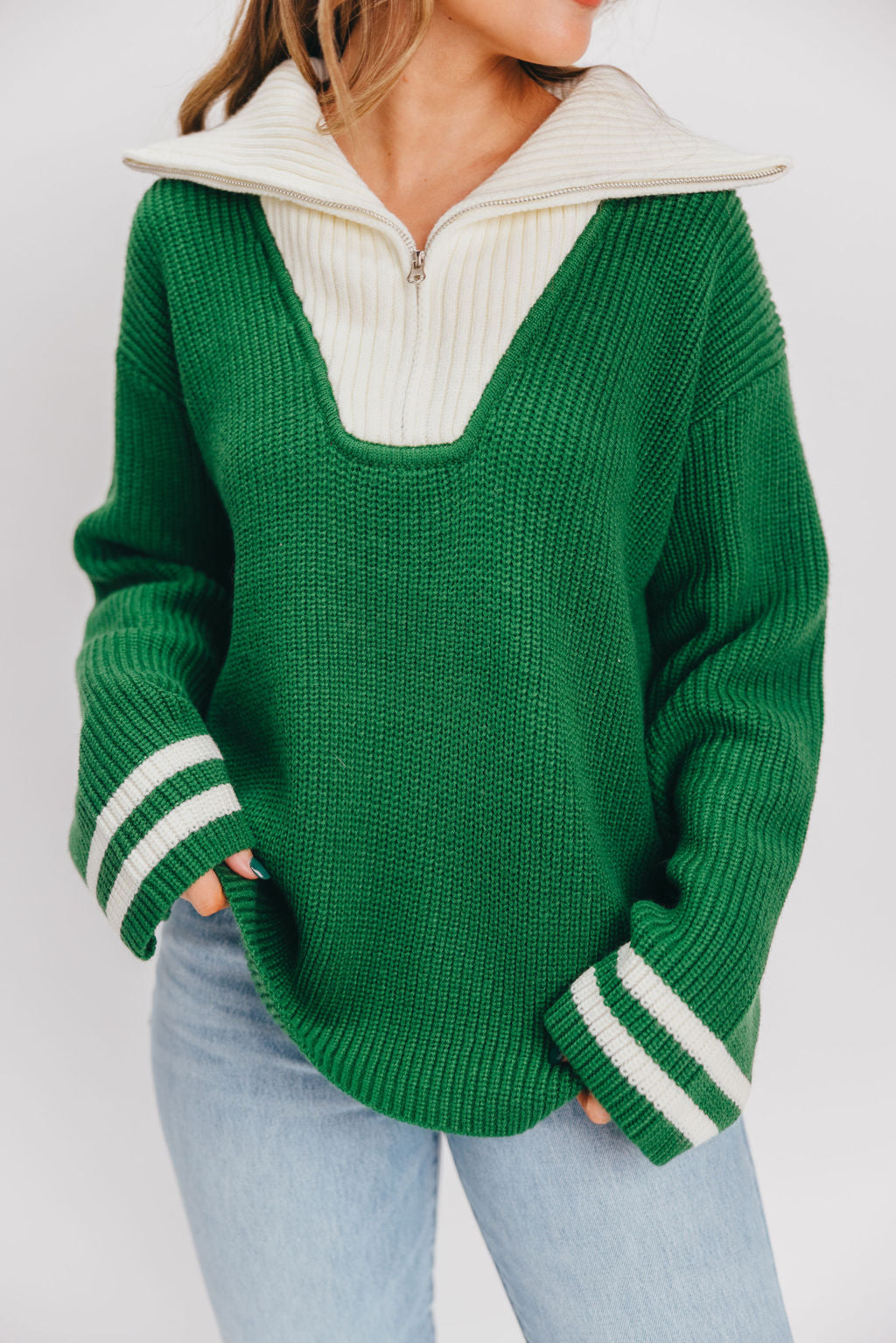 Green pullover sweater best sale