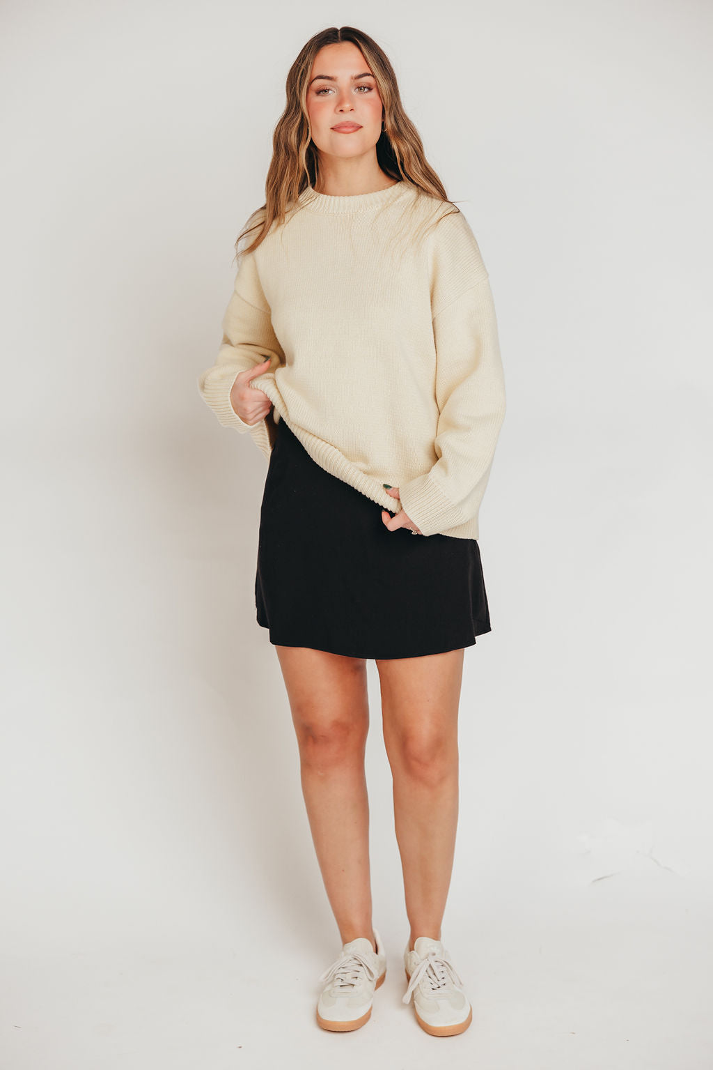 The Talia Mini Skirt with Built-In Shorts in Black