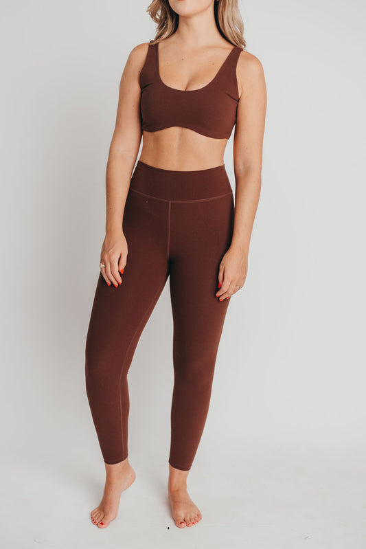 Worth the Label High-Waisted Brushed Legging in Brown