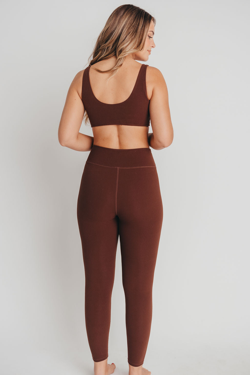 Worth the Label Brushed Scoop Neck Bralette in Brown