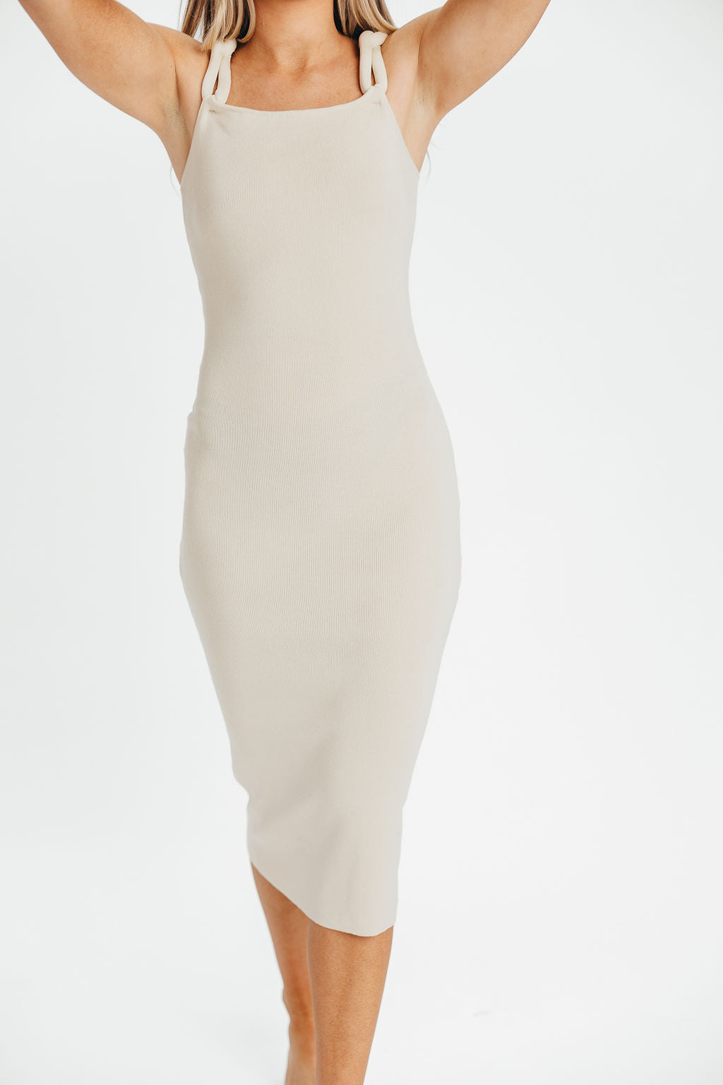 Lois Knit Midi Dress in Ivory