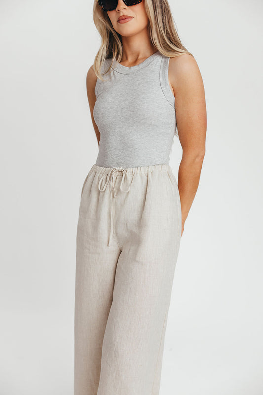 Claire Ribbed Scoop Neck Tank in Light Heather Grey