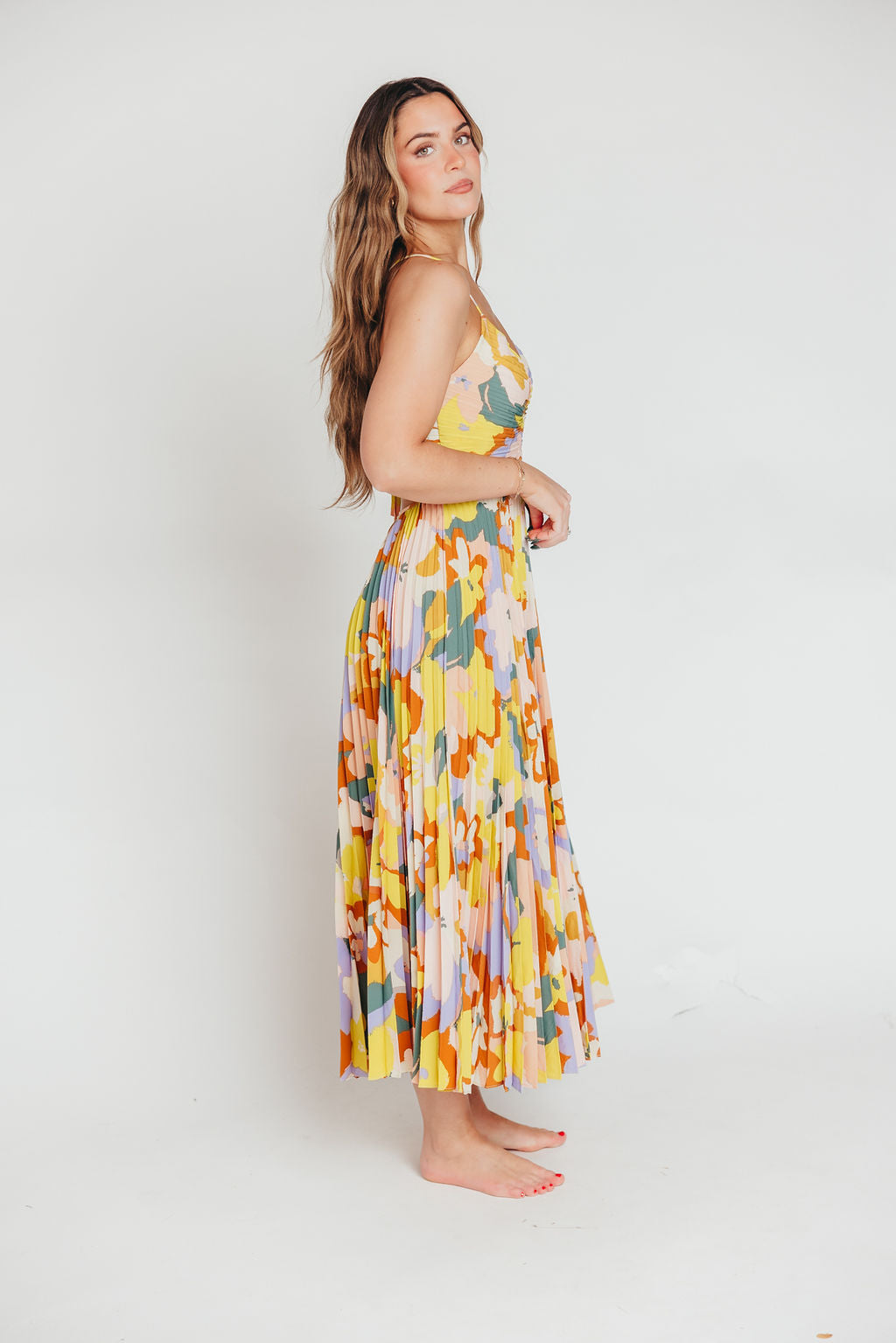 ASTR Blythe Maxi Dress in Lime Floral