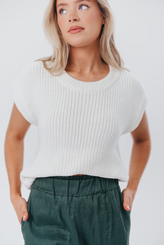 Tiffany Sweater Top in Off-White