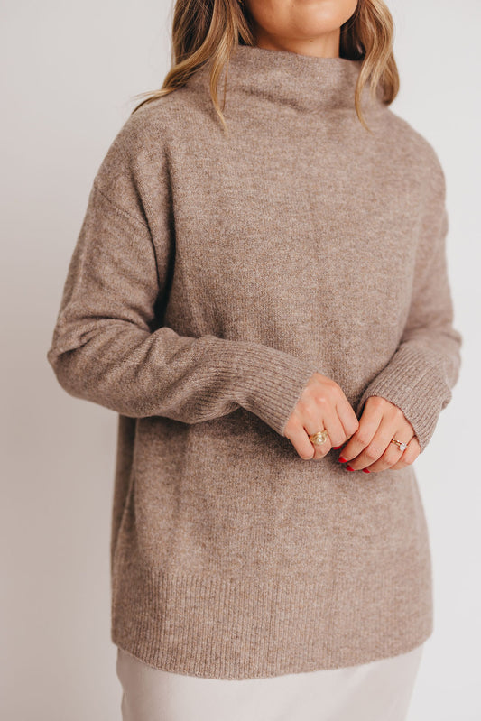 Rachel Funnel-Neck Sweater in Twig