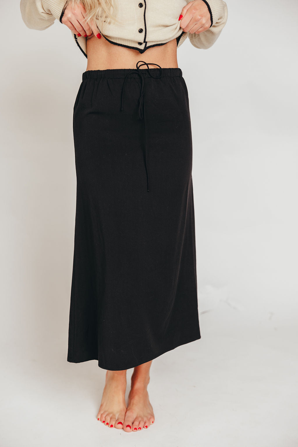 The Talia Maxi Skirt in Black