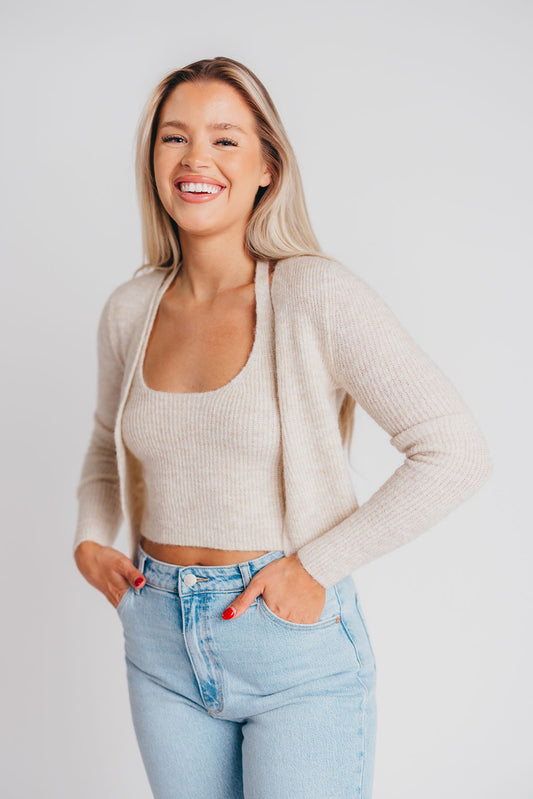 Mayte Cropped Sweater & Tank in Cream