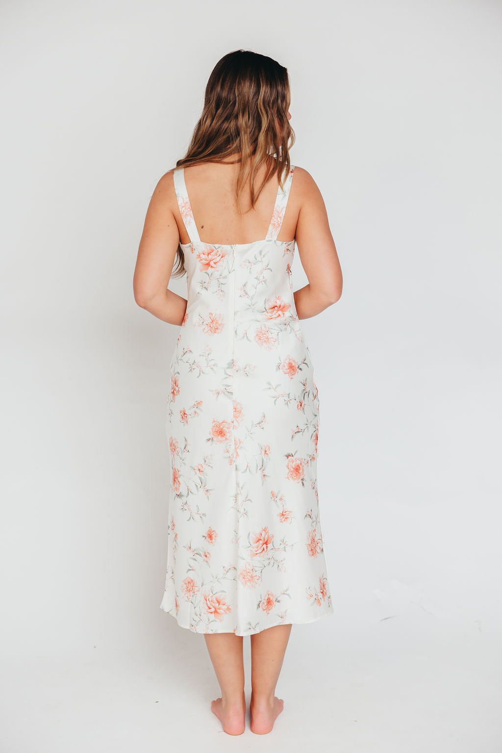 The Felicity Midi Dress in Ivory Floral