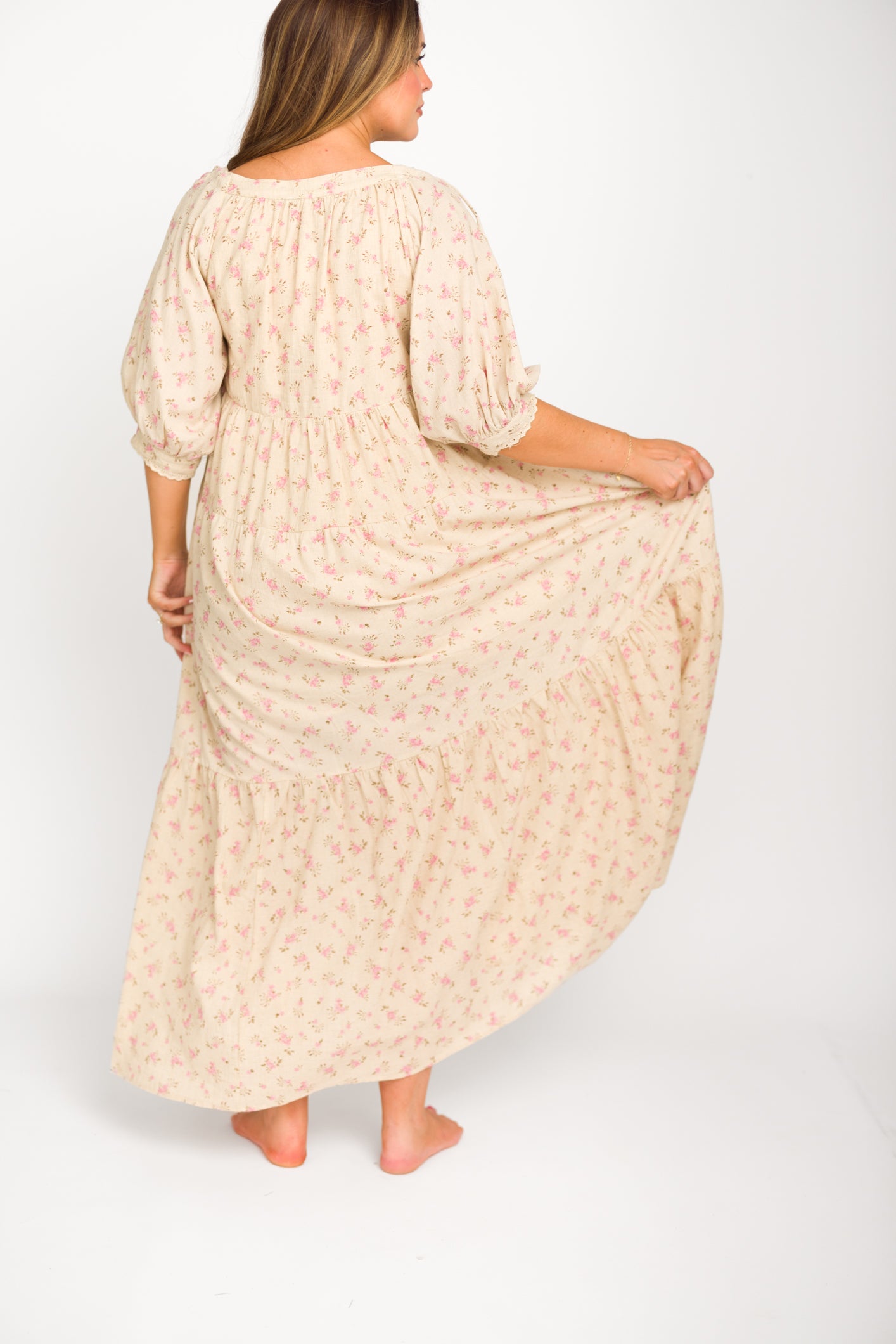 Vintage Cache Black White Floral One Shoulder Maxi Dress Size M