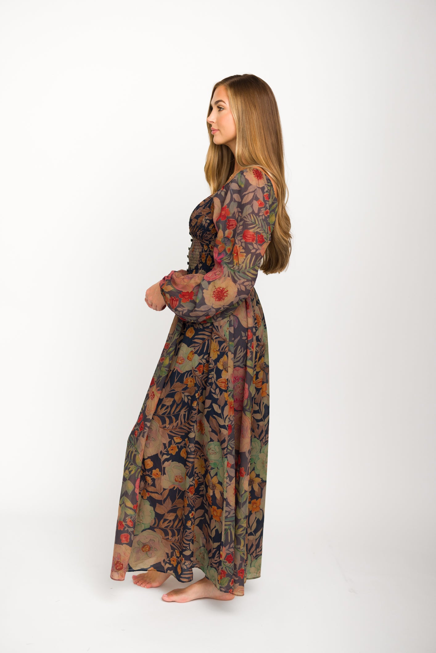 Only in dreams floral button down maxi dress best sale