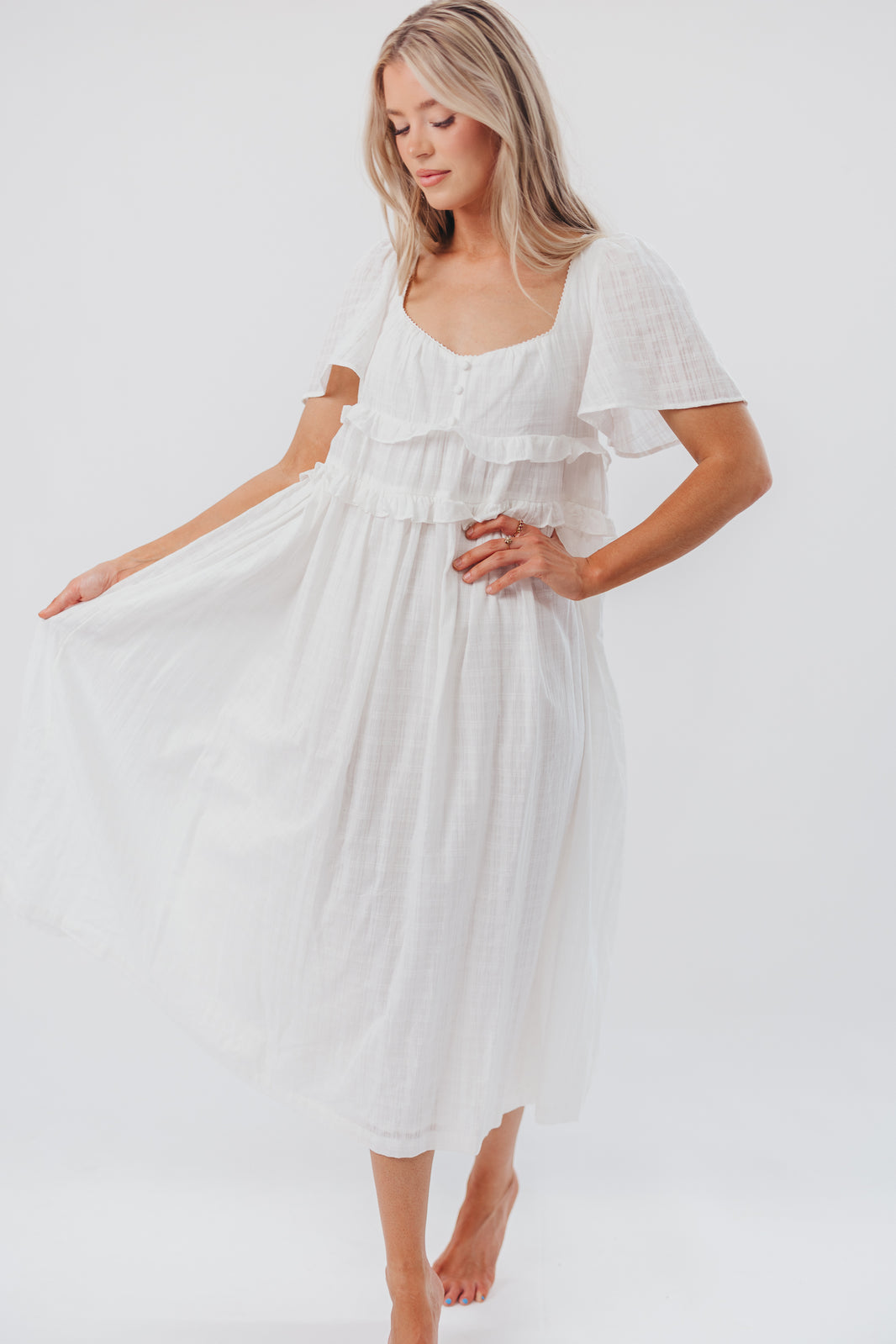 Madeline Midi Dress - White Corals main image 0