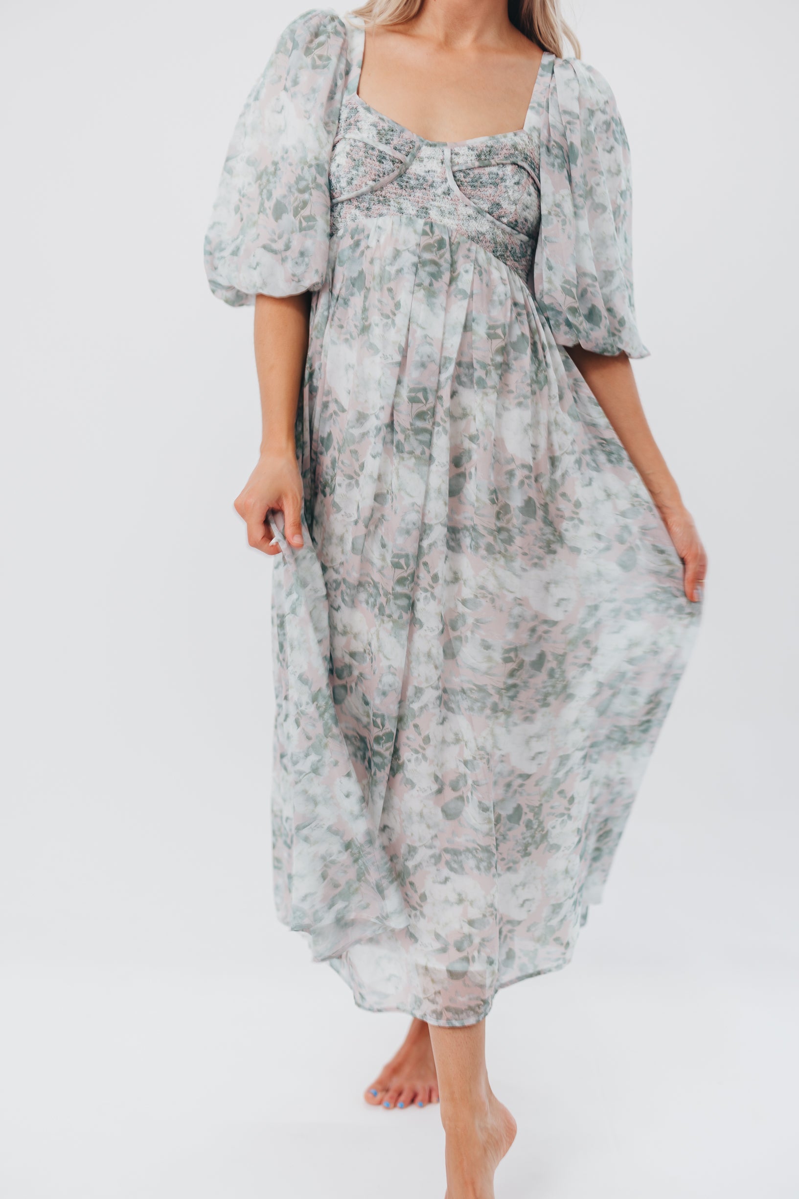 Harlow Maxi Dress in Forest - Bump Friendly (S-XL)