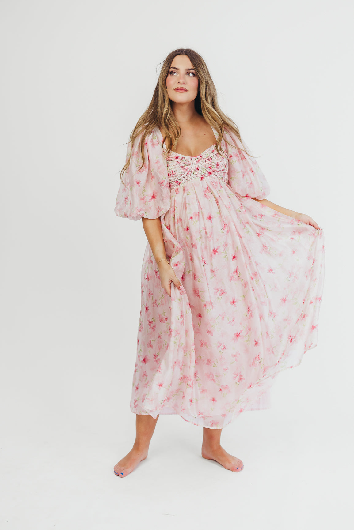 Harlow Maxi Dress in Pink - Bump Friendly & Inclusive Sizing (S-3XL)