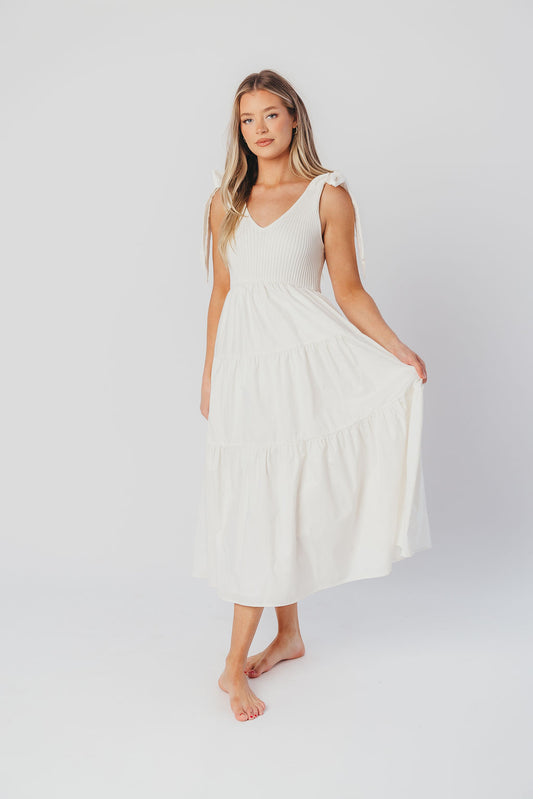 Sienna Midi Dress in Off-White
