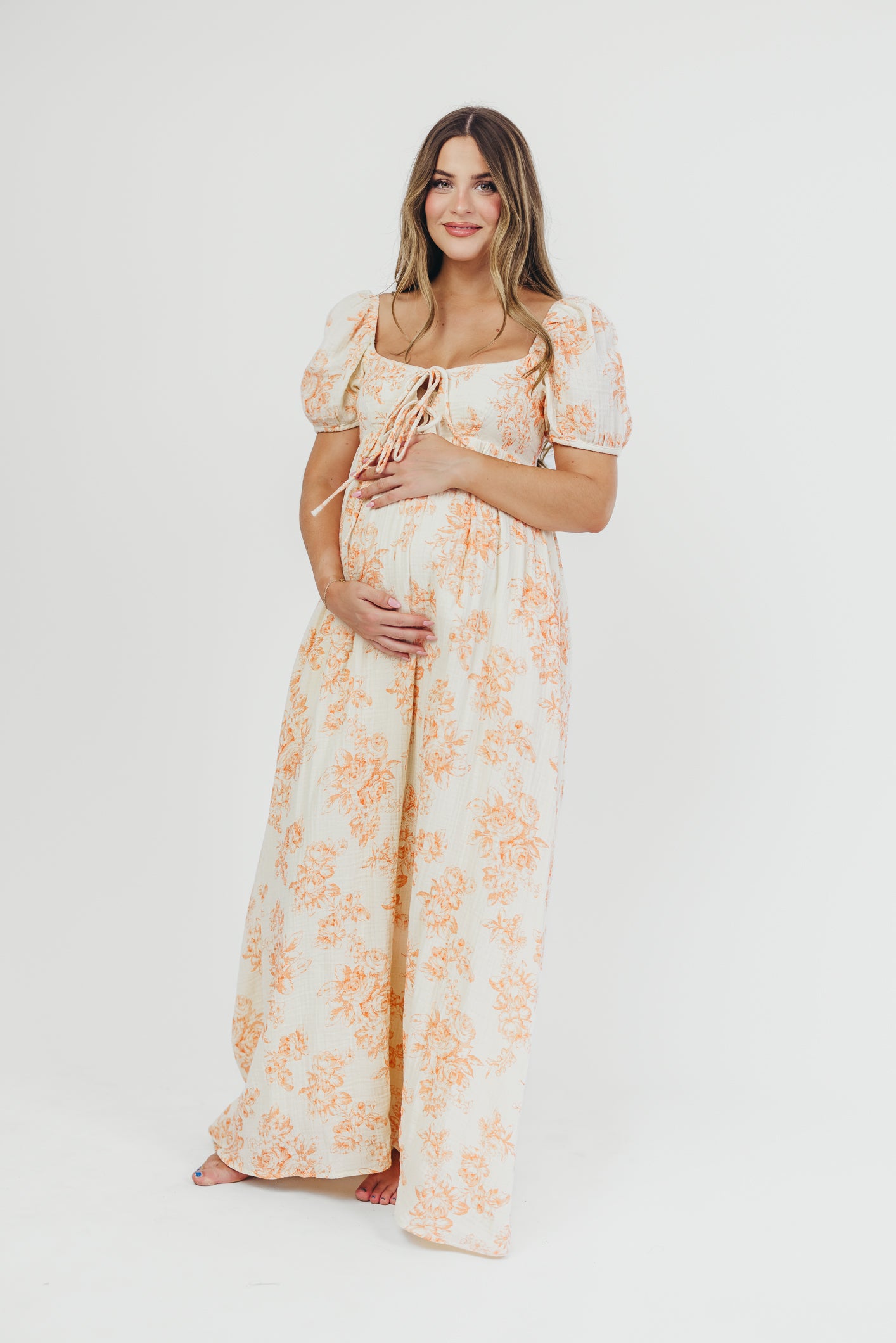 パネライ 希少 Haven Bump - Sherbet in Dress Maxi Tie-Front Cotton 100% Clothing