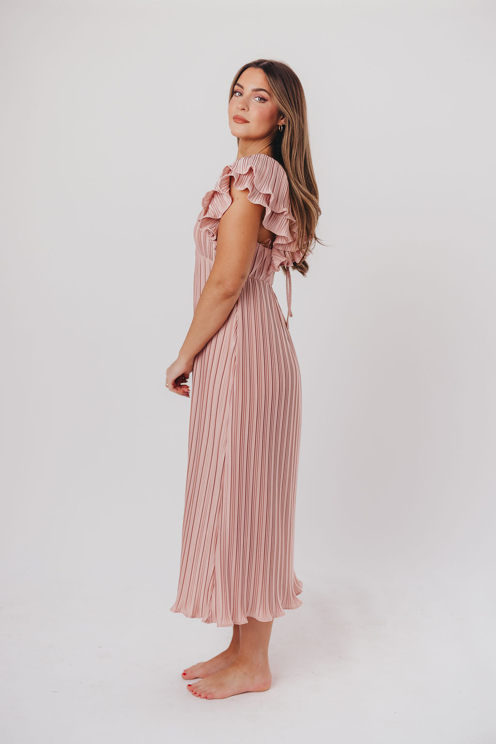 Lucky Charm Midi Dress in Tea Rose - Bump Friendly & Inclusive Sizing (S-3XL)