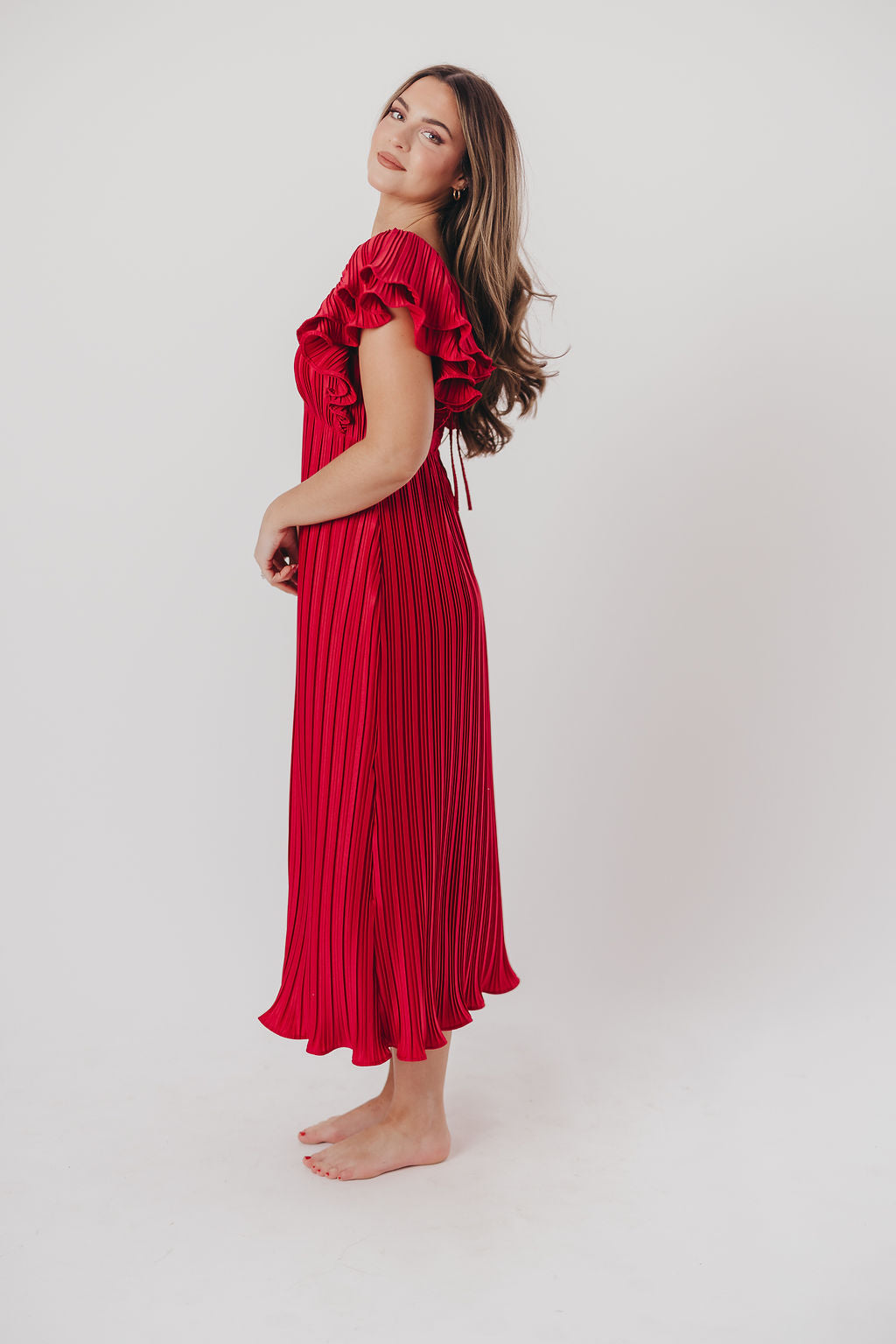Lucky Charm Midi Dress in Red - Bump Friendly & Inclusive Sizing (S-3XL)
