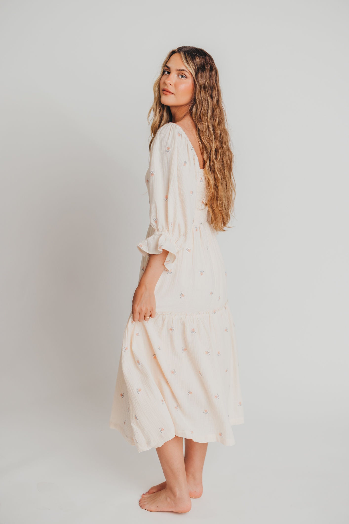 13+ Cream Floral Maxi Dress